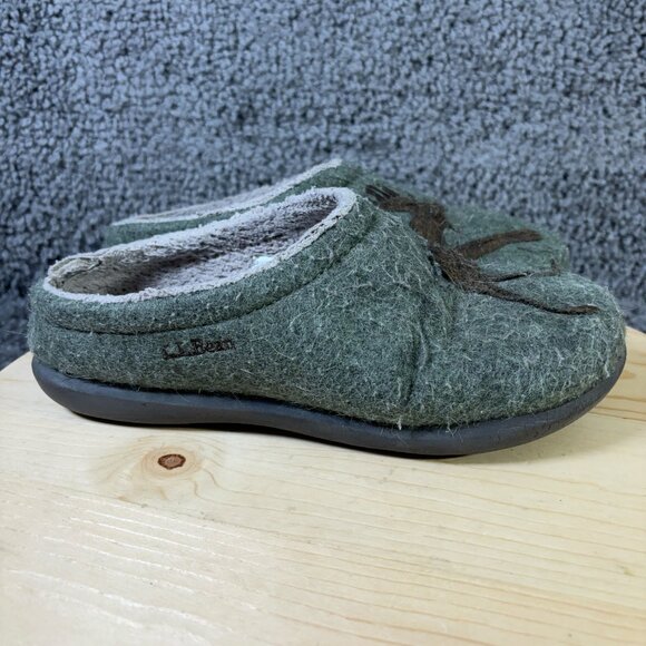 LL Bean Daybreak Scuffs Wool Slipper Womens Sz 8 Moose Slip On Comfort Clog Mule - Picture 3 of 7